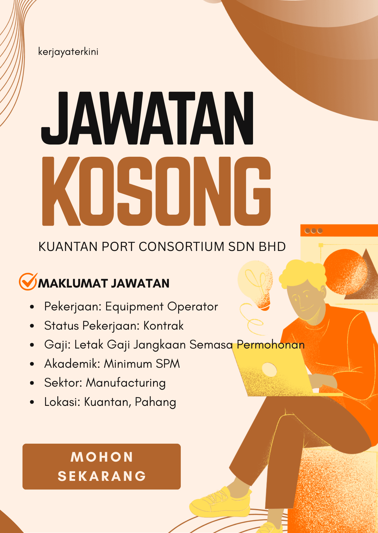 Jawatan Kosong Equipment Operator 2025 – Peluang kerjaya mengendalikan mesin dan peralatan operasi di Malaysia