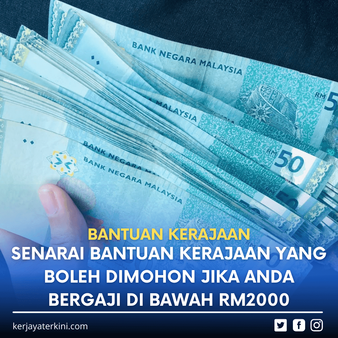 Infografik Bantuan Gaji Bawah RM2000
