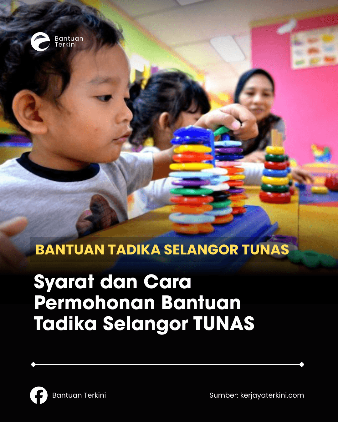 Infografik Bantuan Tadika Selangor TUNAS